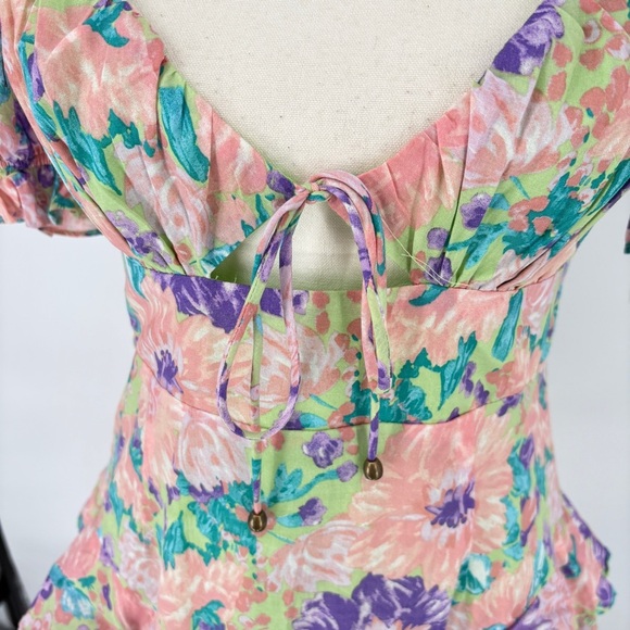 Sundae Muse Romper Dress Size 10 Floral Print Puff Sleeve Cottage Core - Picture 6 of 14